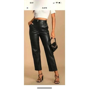 NEW Levi’s Math Club Slacks Women’s 25x27 Black Faux Leather Flare Pants NWT